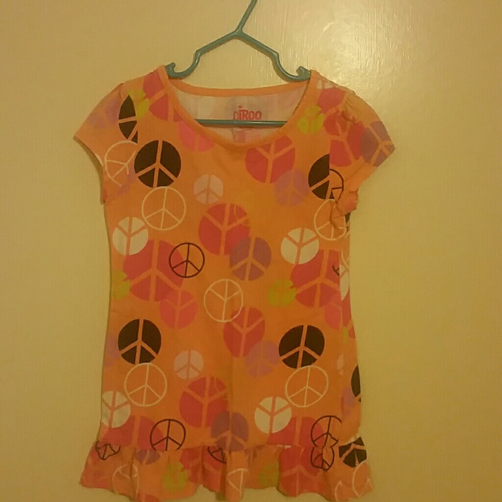 Girl's Size 6X Orange & Pink Multicolor Shirt